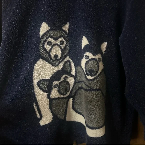Vintage Marc Tetro Canada Tag Huskies Navy Fleece Wool Jacket Size XL - Picture 8 of 11